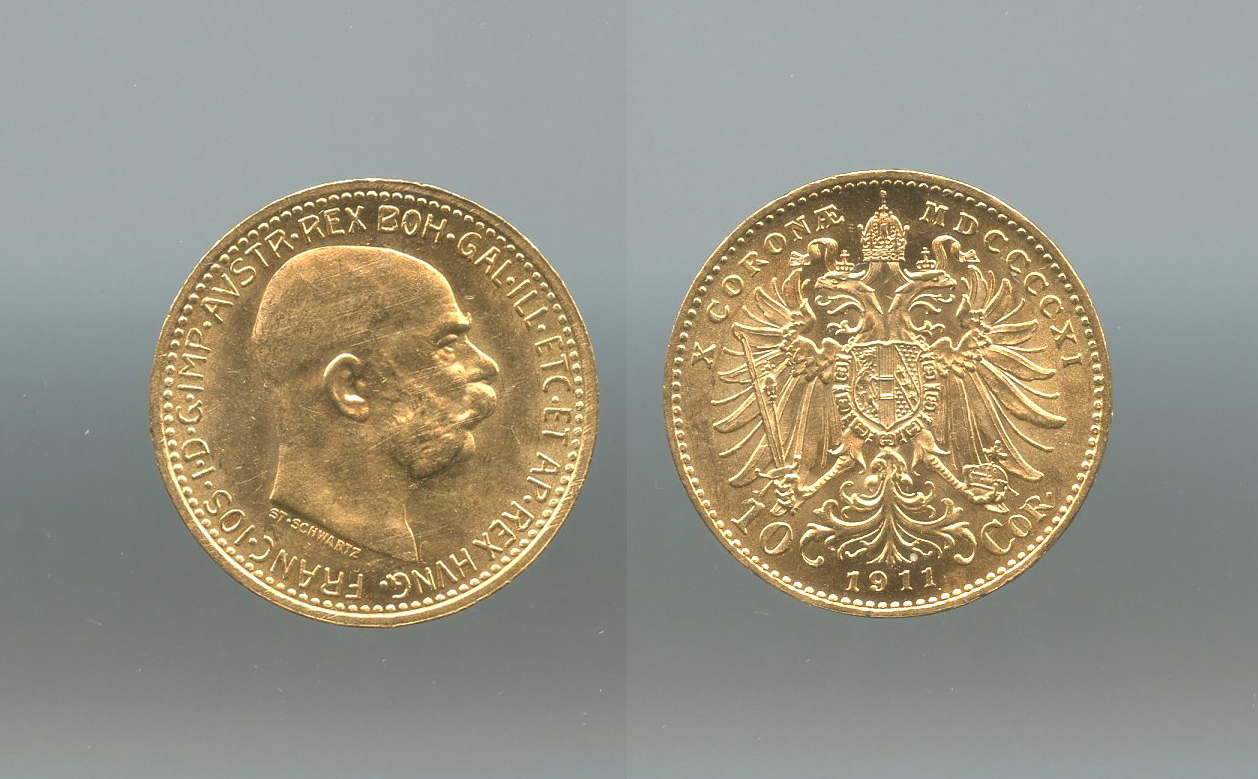 AUSTRIA, Franz Joseph (1848-1916) 10 Corona 1911