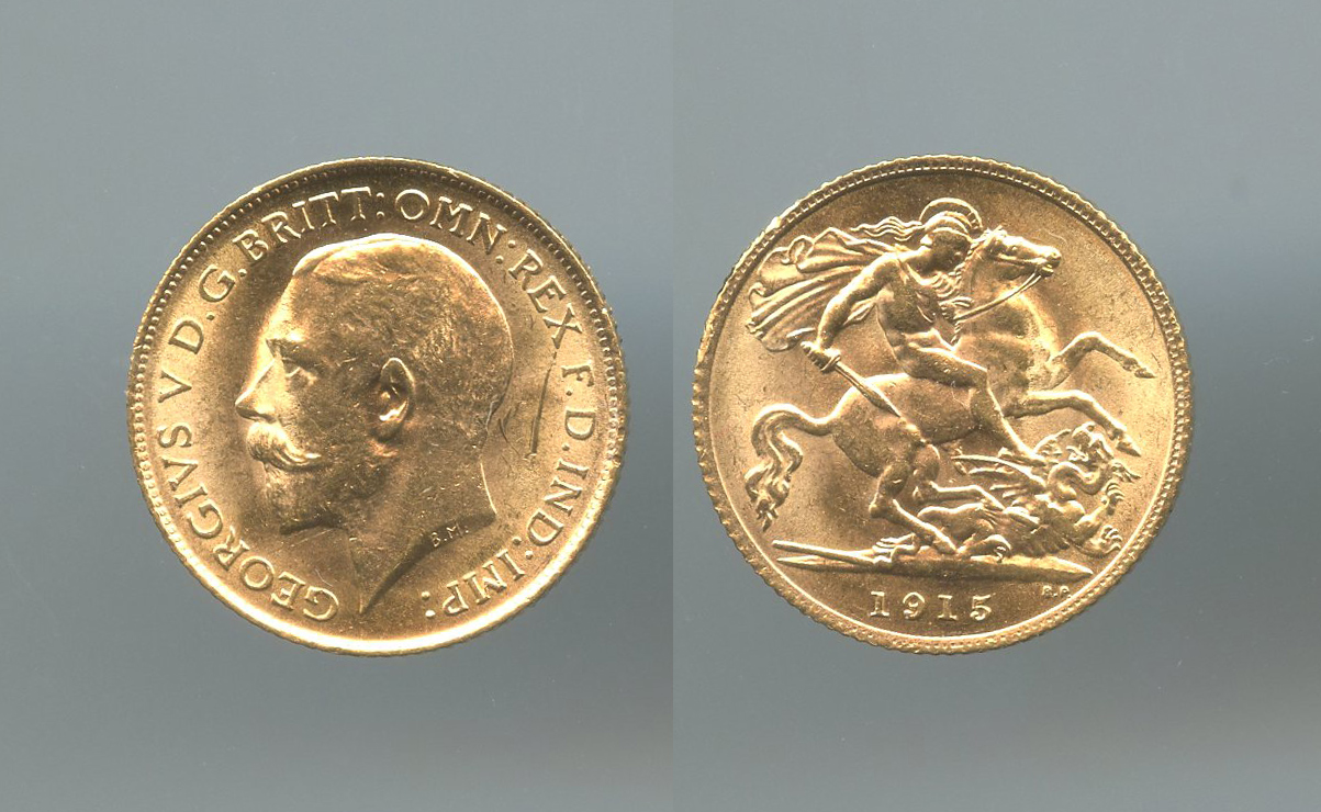 REGNO UNITO, George V (1910-1936) Half Sovereign 1915