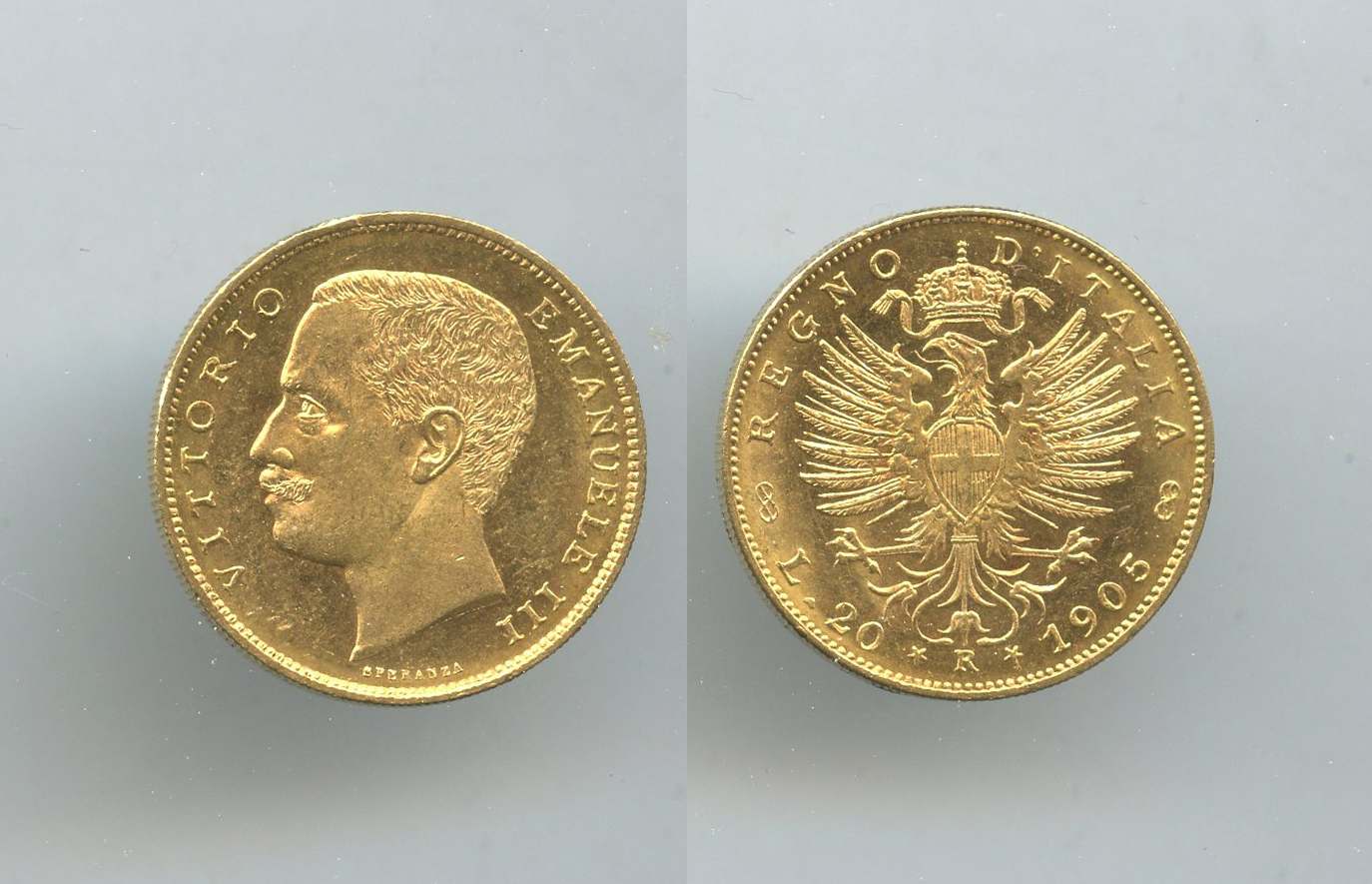 REGNO D' ITALIA, Vittorio Emanuele III (1900-1943) 20 Lire 1905 Aquila Sabauda