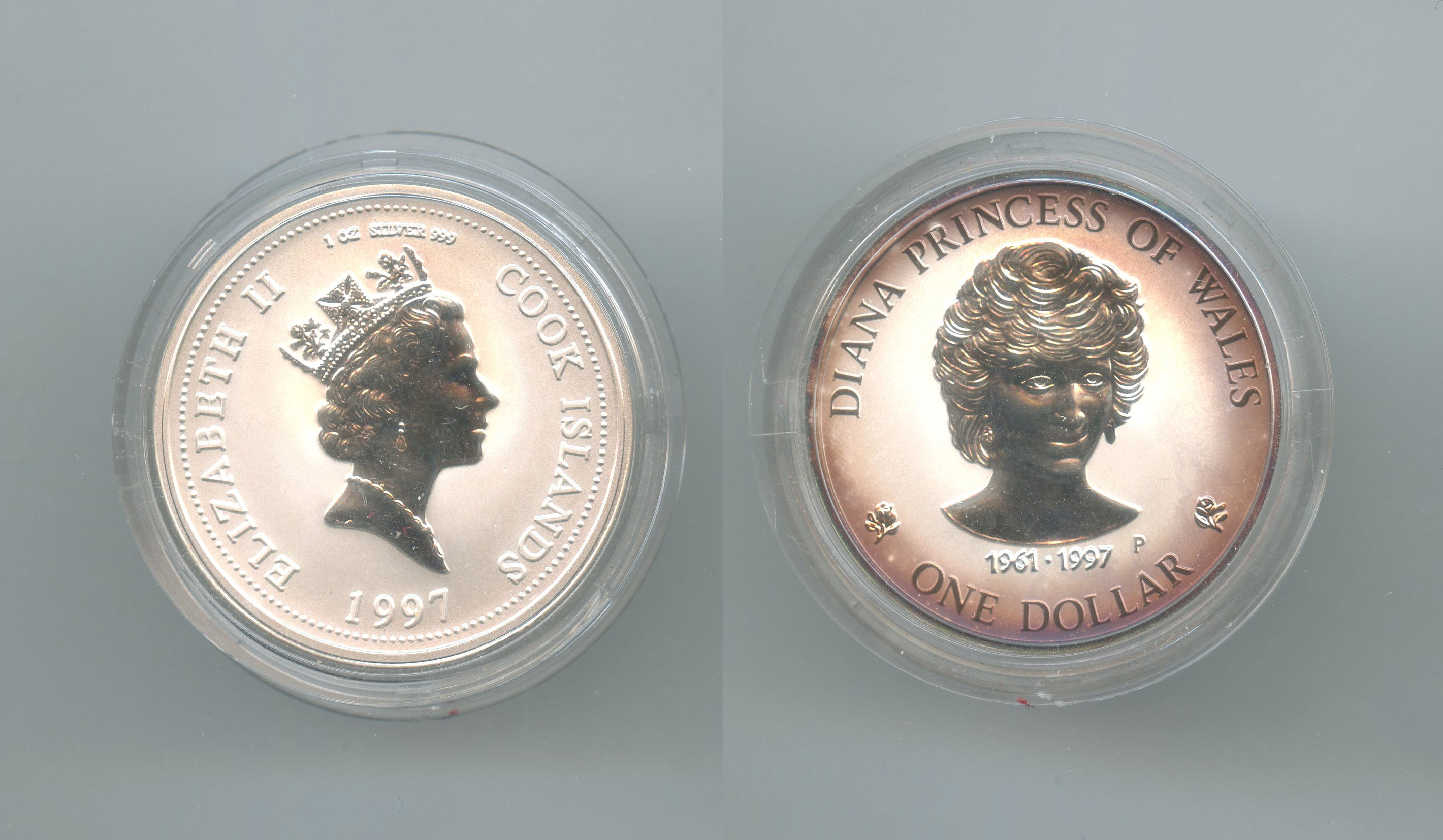 COOK ISLANDS, Elizabeth II, 1 Dollar 1997 "Lady Diana"