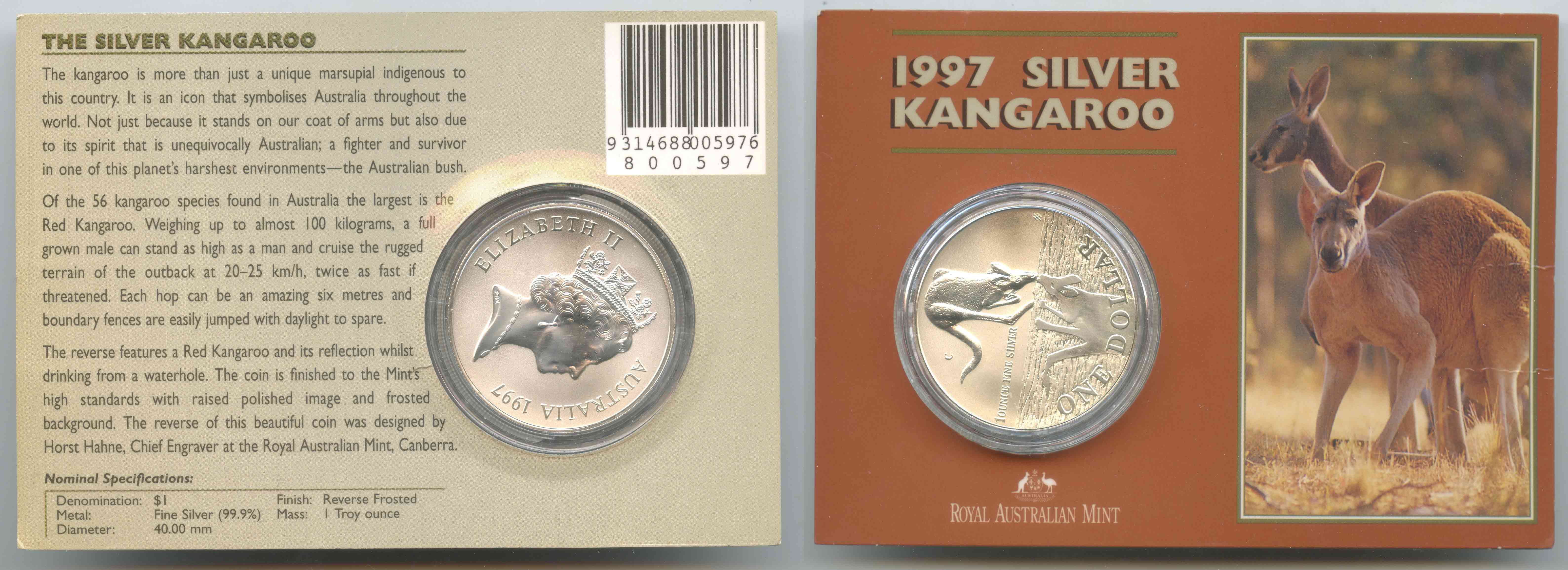 AUSTRALIA, Elizabeth II, 1 Dollar 1997 "Kangaroo"