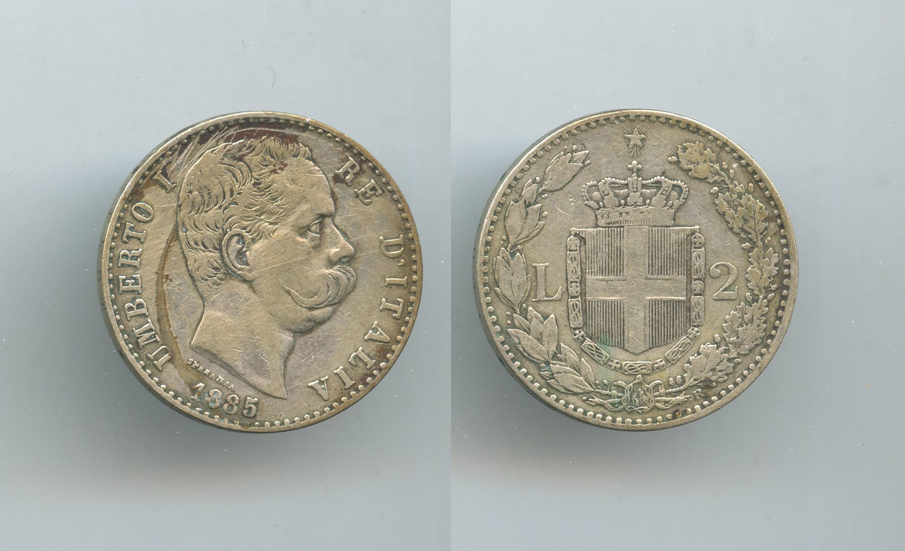 REGNO D' ITALIA, Umberto I (1878-1900) 2 Lire 1885 - Clicca l'immagine per chiudere