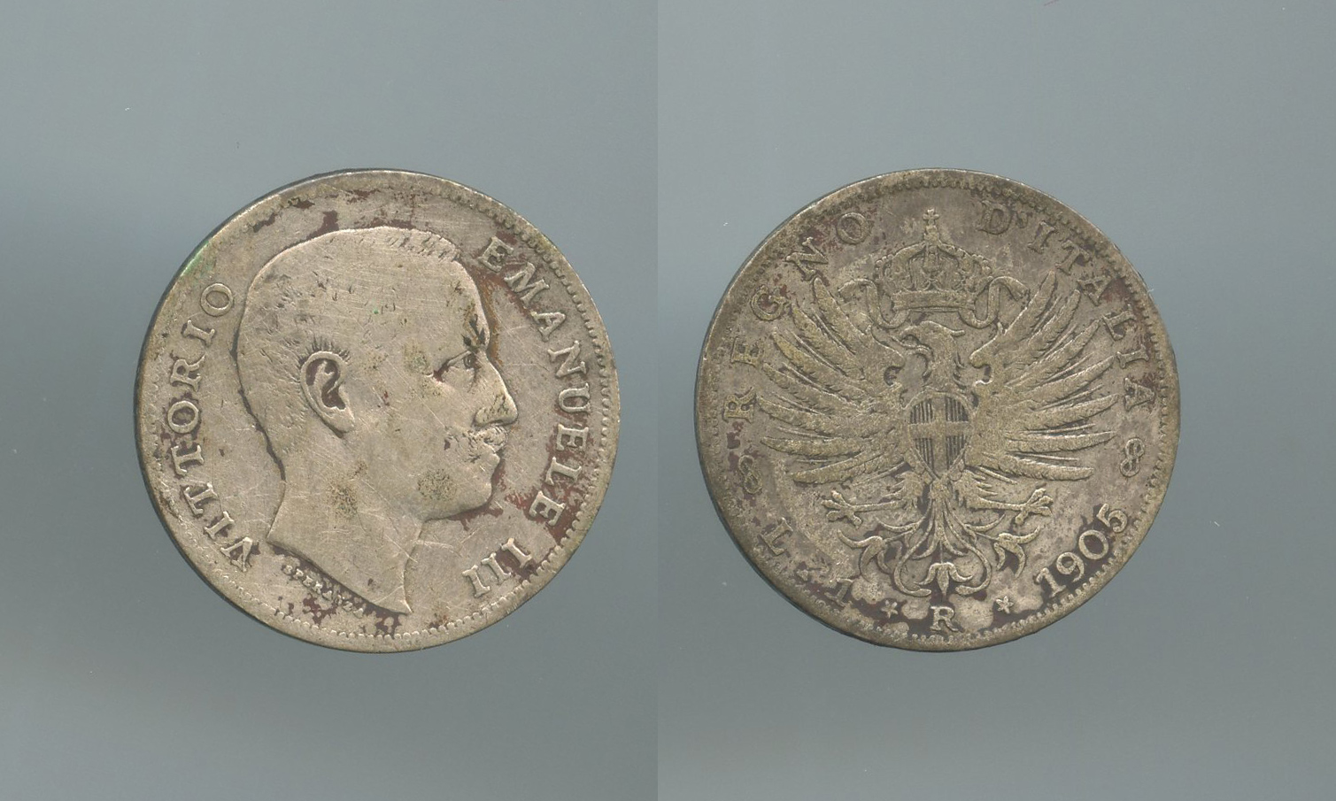 REGNO D' ITALIA, Vittorio Emanuele III (1900-1943) 1 Lira 1905 "Aquila Sabauda" - Clicca l'immagine per chiudere