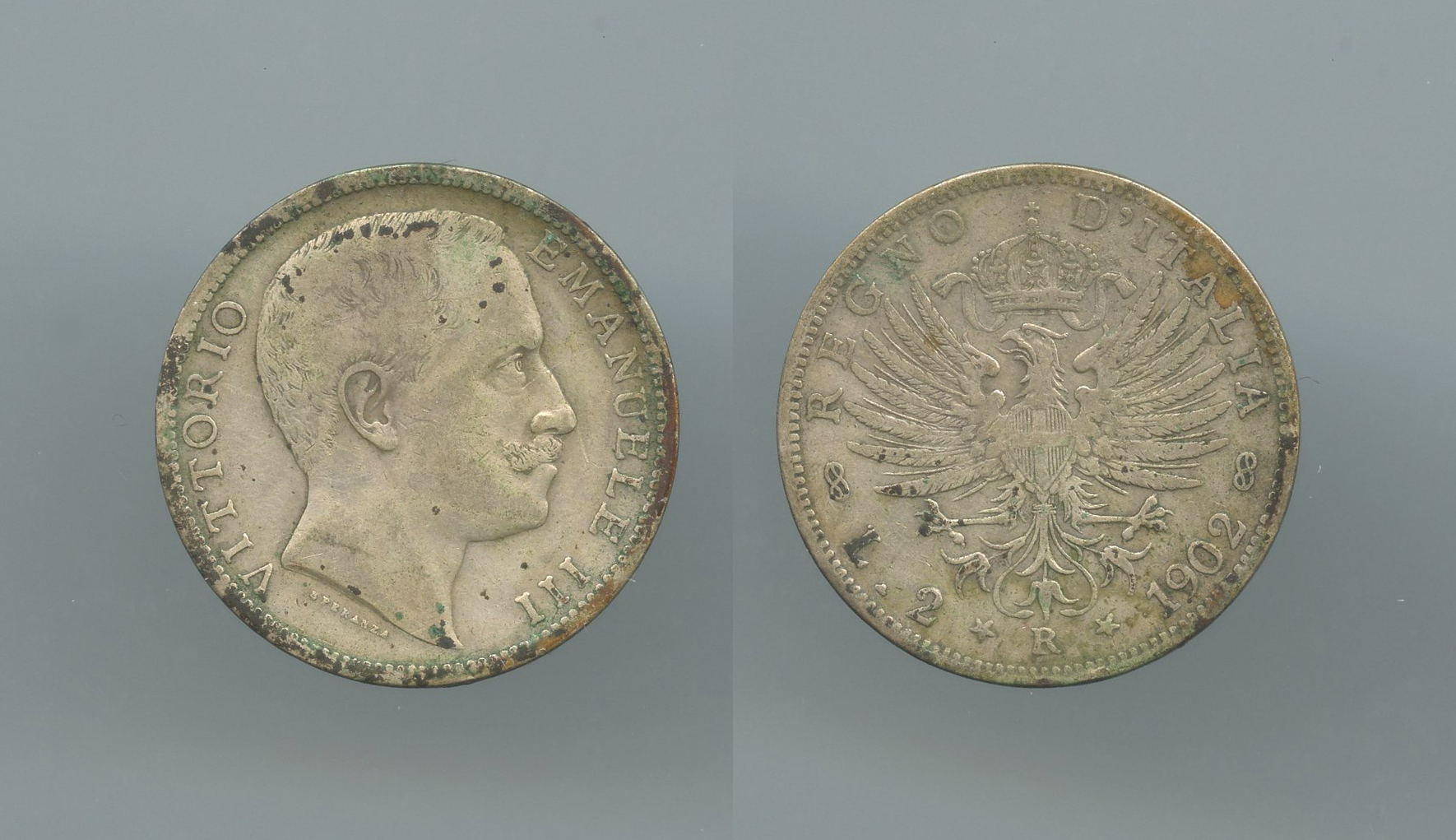 REGNO D' ITALIA, Vittorio Emanuele III (1900-1943) 2 Lire 1902 "Aquila Sabauda" - Clicca l'immagine per chiudere