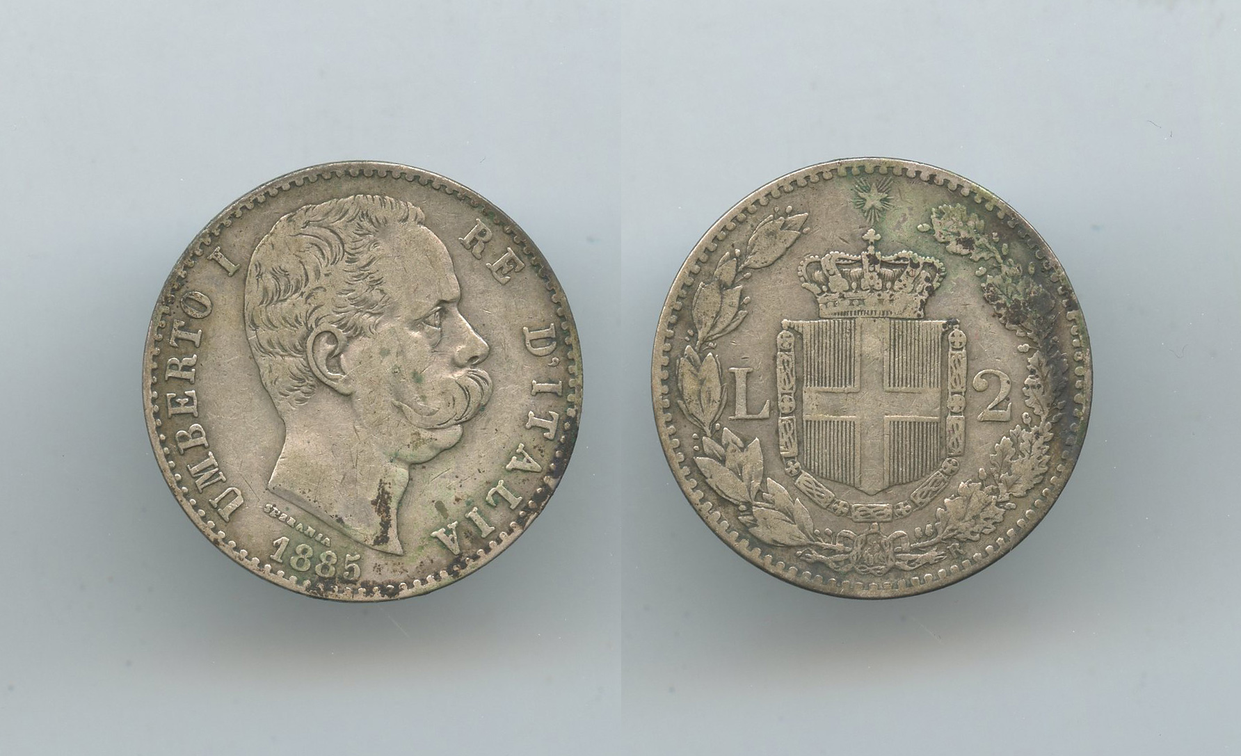 REGNO D' ITALIA, Umberto I (1878-1900) 2 Lire 1885 - Clicca l'immagine per chiudere