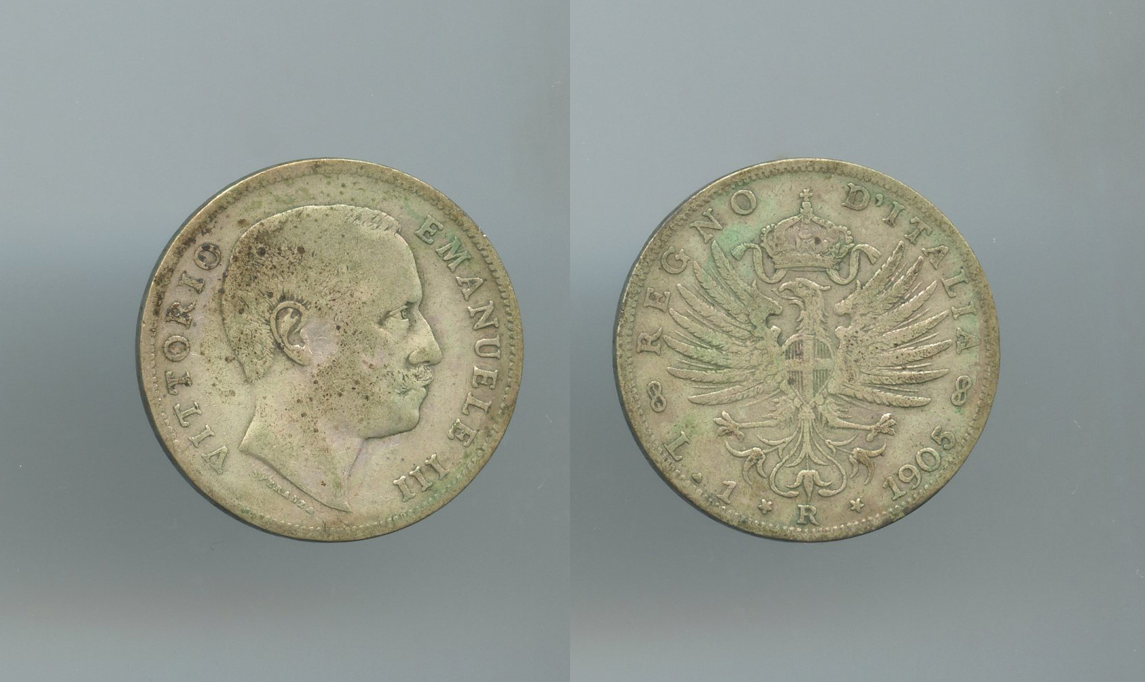 REGNO D' ITALIA, Vittorio Emanuele III (1900-1943) 1 Lira 1905 "Aquila Sabauda" - Clicca l'immagine per chiudere