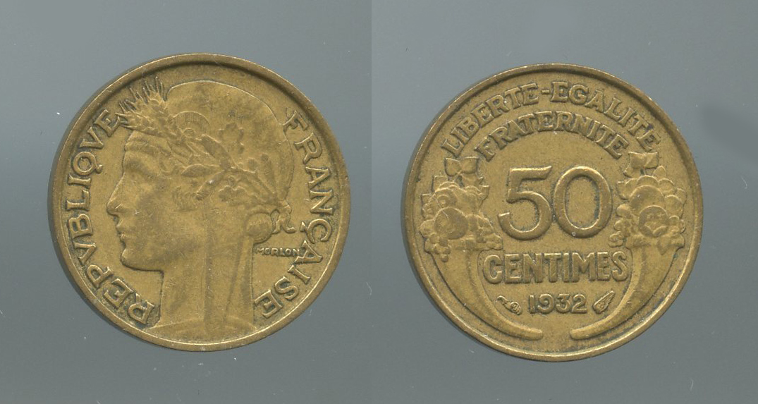 FRANCIA, Terza Repubblica (1870-1940) 50 Centimes 1932 (9 aperto)