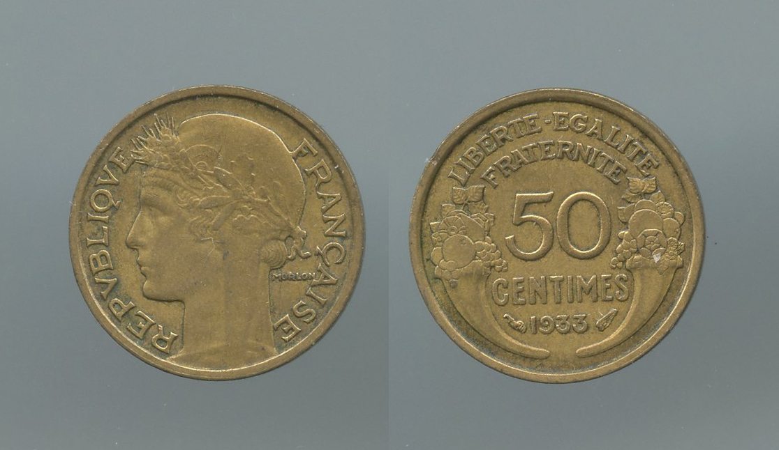 FRANCIA, Terza Repubblica (1870-1940) 50 Centimes 1933