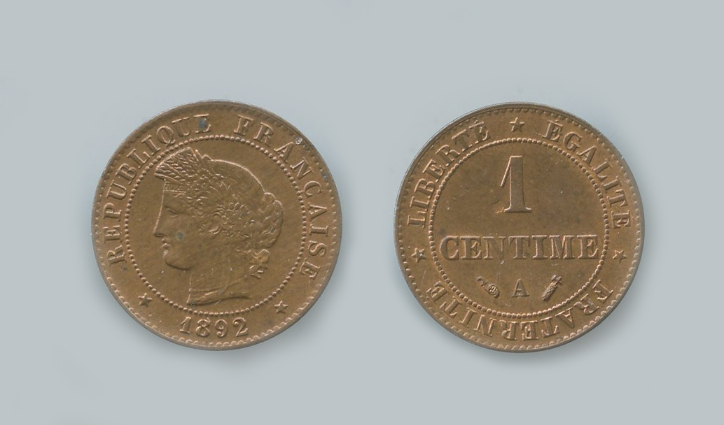 FRANCIA, Terza Repubblica (1870-1940) Centime 1892 A