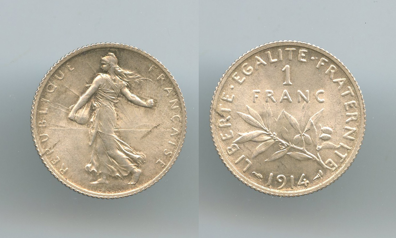 FRANCIA, Terza Repubblica (1870-1940) 1 Franc 1914