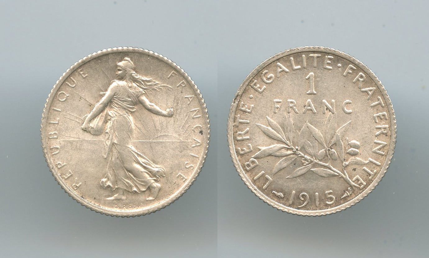 FRANCIA, Terza Repubblica (1870-1940) 1 Franc 1915