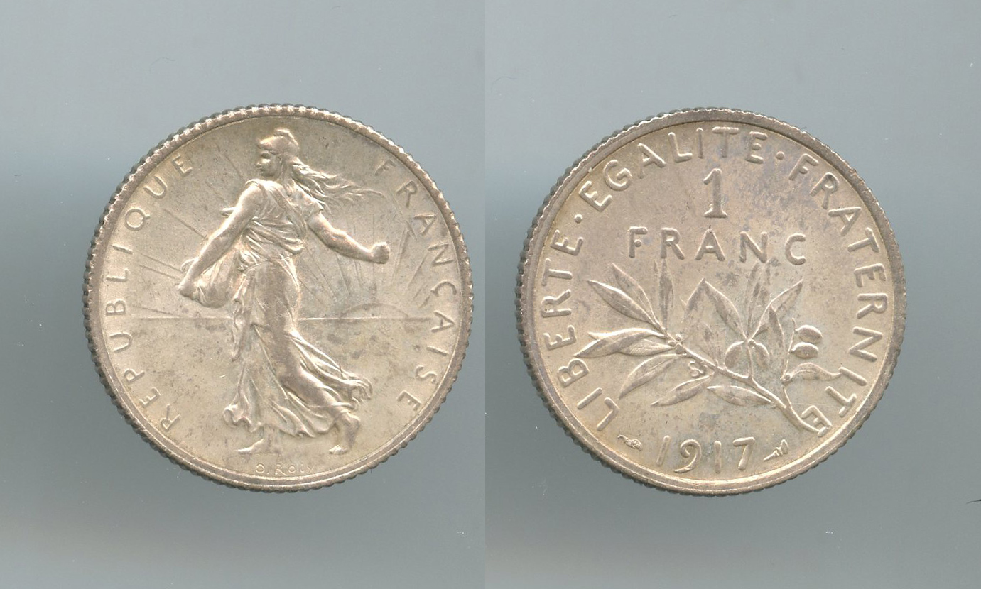 FRANCIA, Terza Repubblica (1870-1940) 1 Franc 1917