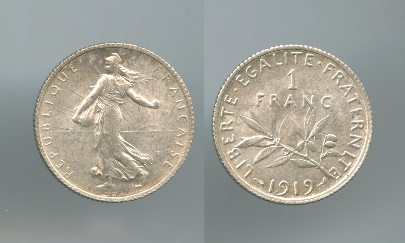 FRANCIA, Terza Repubblica (1870-1940) 1 Franc 1919