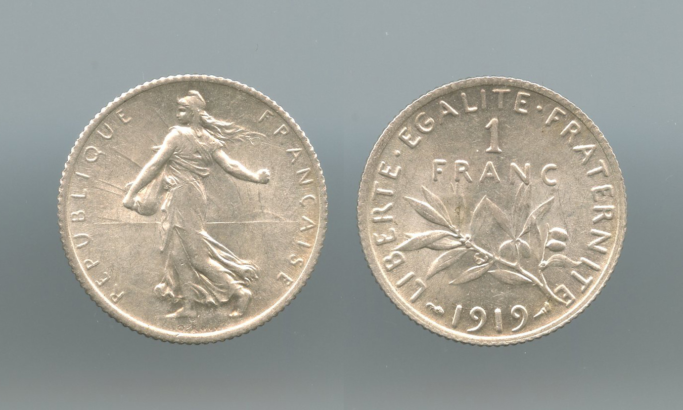 FRANCIA, Terza Repubblica (1870-1940) 1 Franc 1919