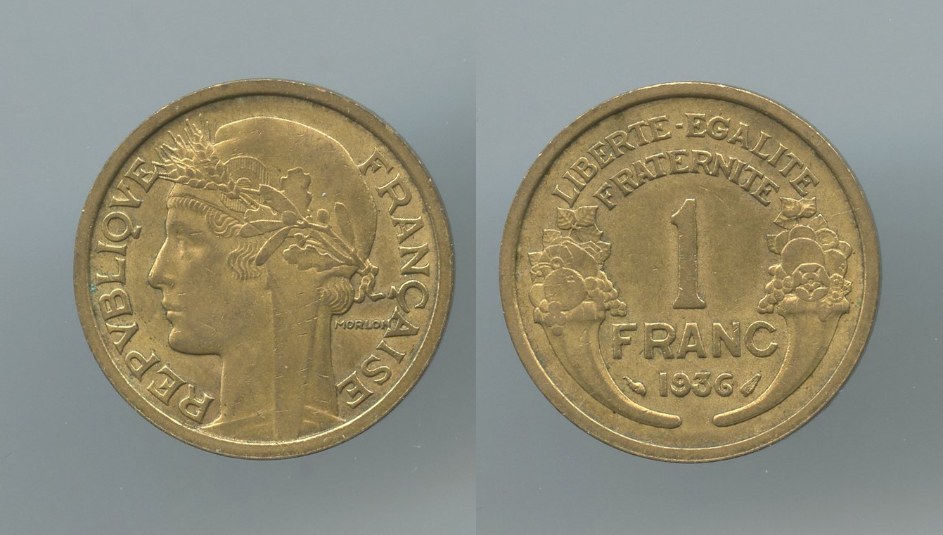 FRANCIA, Terza Repubblica (1870-1940) 1 Franc 1936