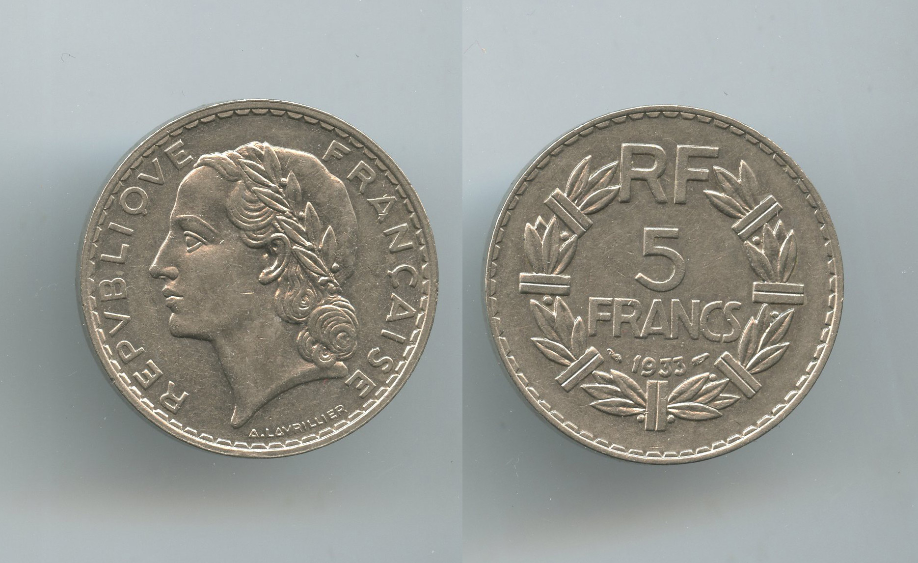 FRANCIA, Terza Repubblica (1870-1940) 5 Franc 1933