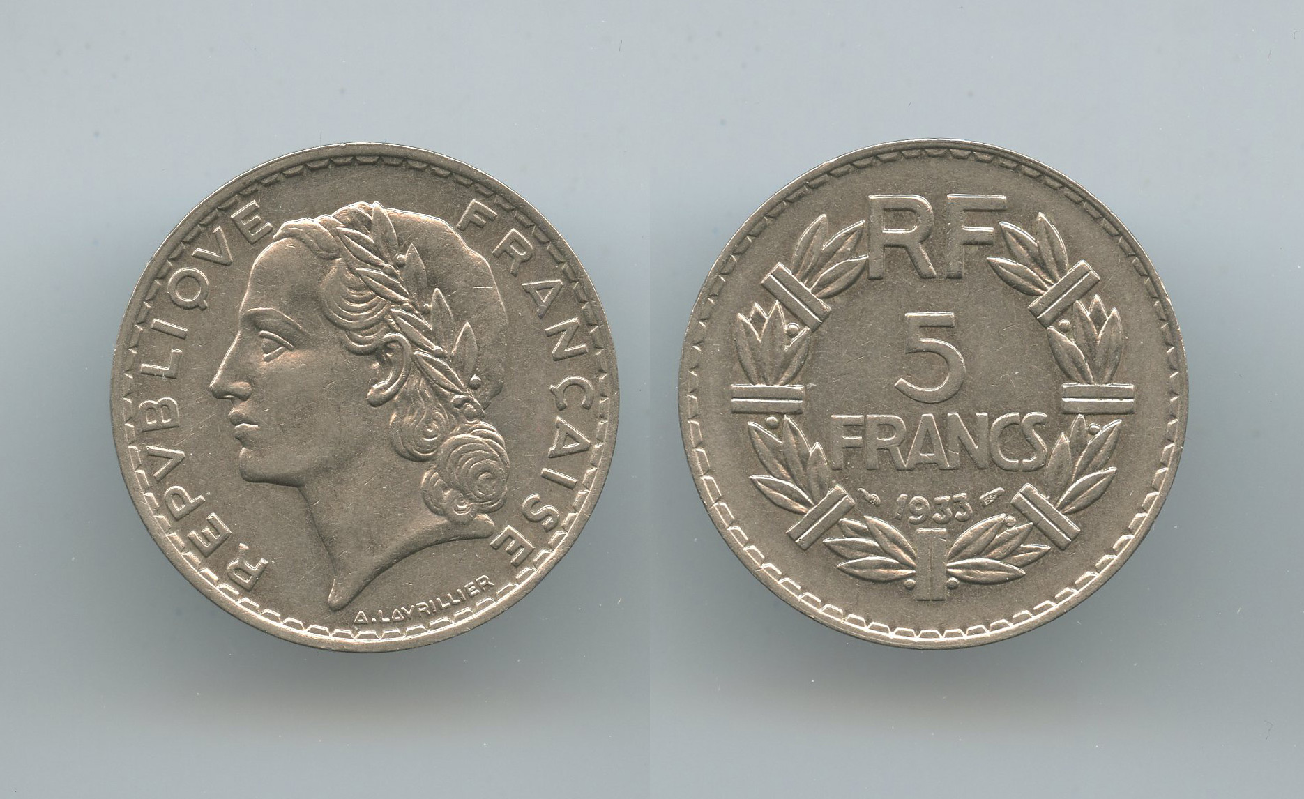 FRANCIA, Terza Repubblica (1870-1940) 5 Franc 1933