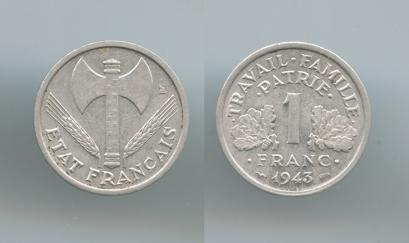 FRANCIA, Stato Francese (1940-1944) Franc 1943