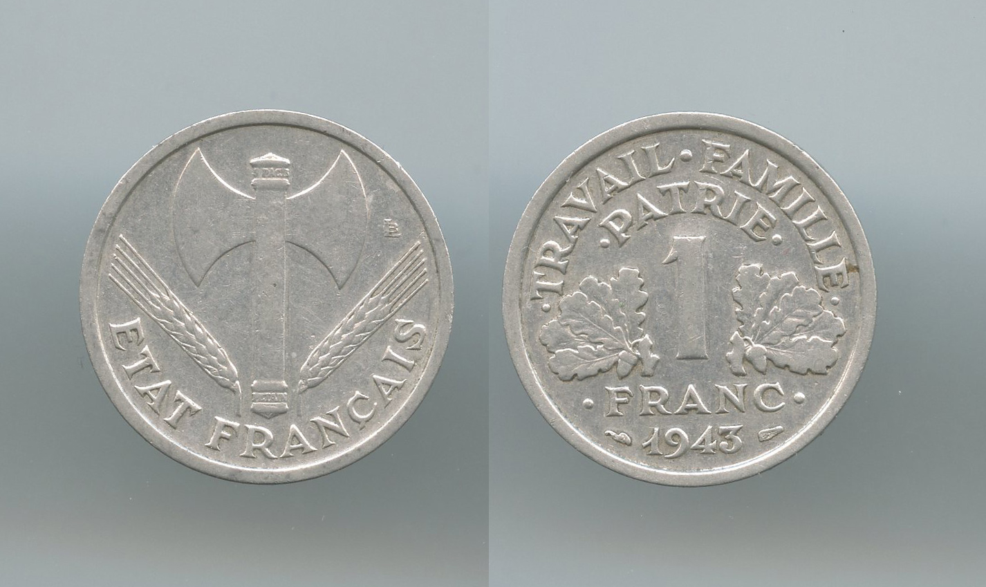 FRANCIA, Stato Francese (1940-1944) Franc 1943