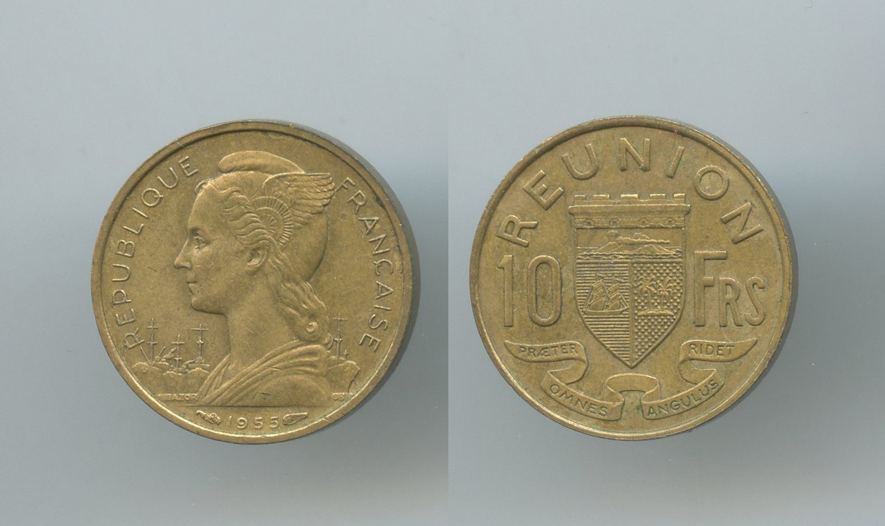 REUNION, 10 Francs 1955