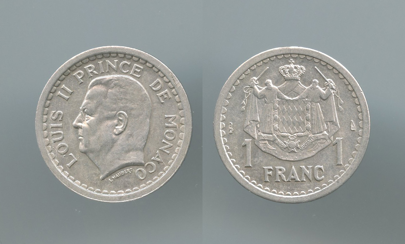 MONACO, Louis II (1922-1949) 1 Franc (1943)