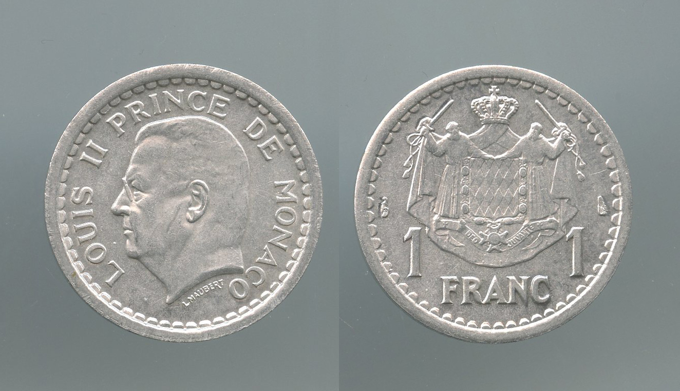 MONACO, Louis II (1922-1949) 1 Franc (1943)