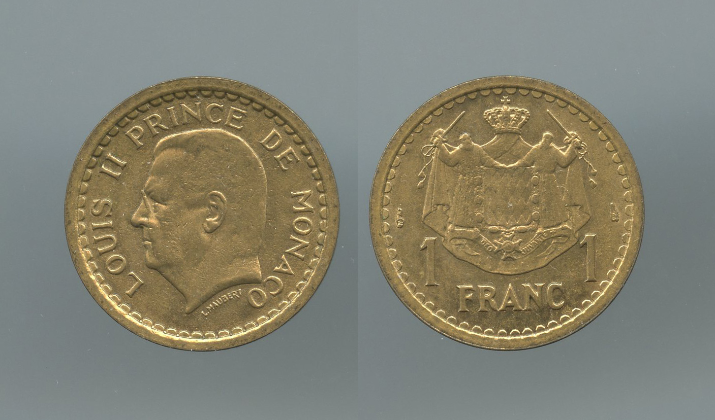 MONACO, Louis II (1922-1949) 1 Franc (1945)