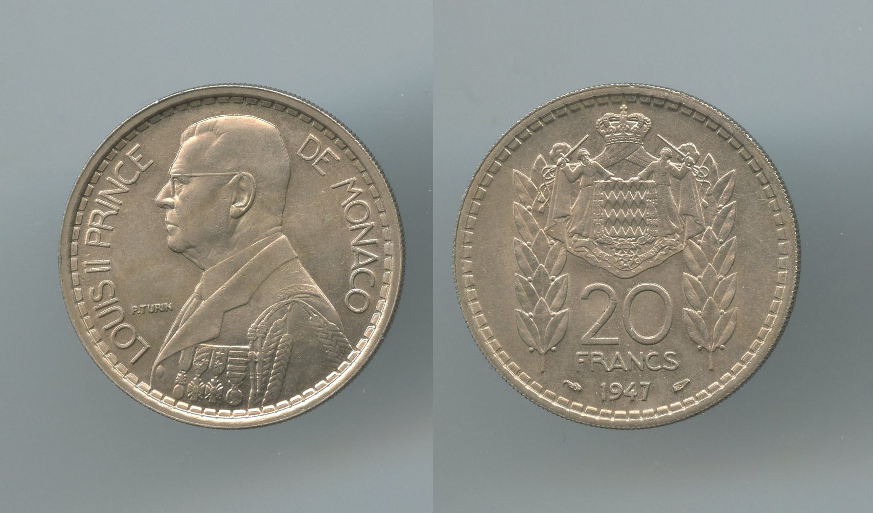 MONACO, Louis II (1922-1949) 20 Francs 1947