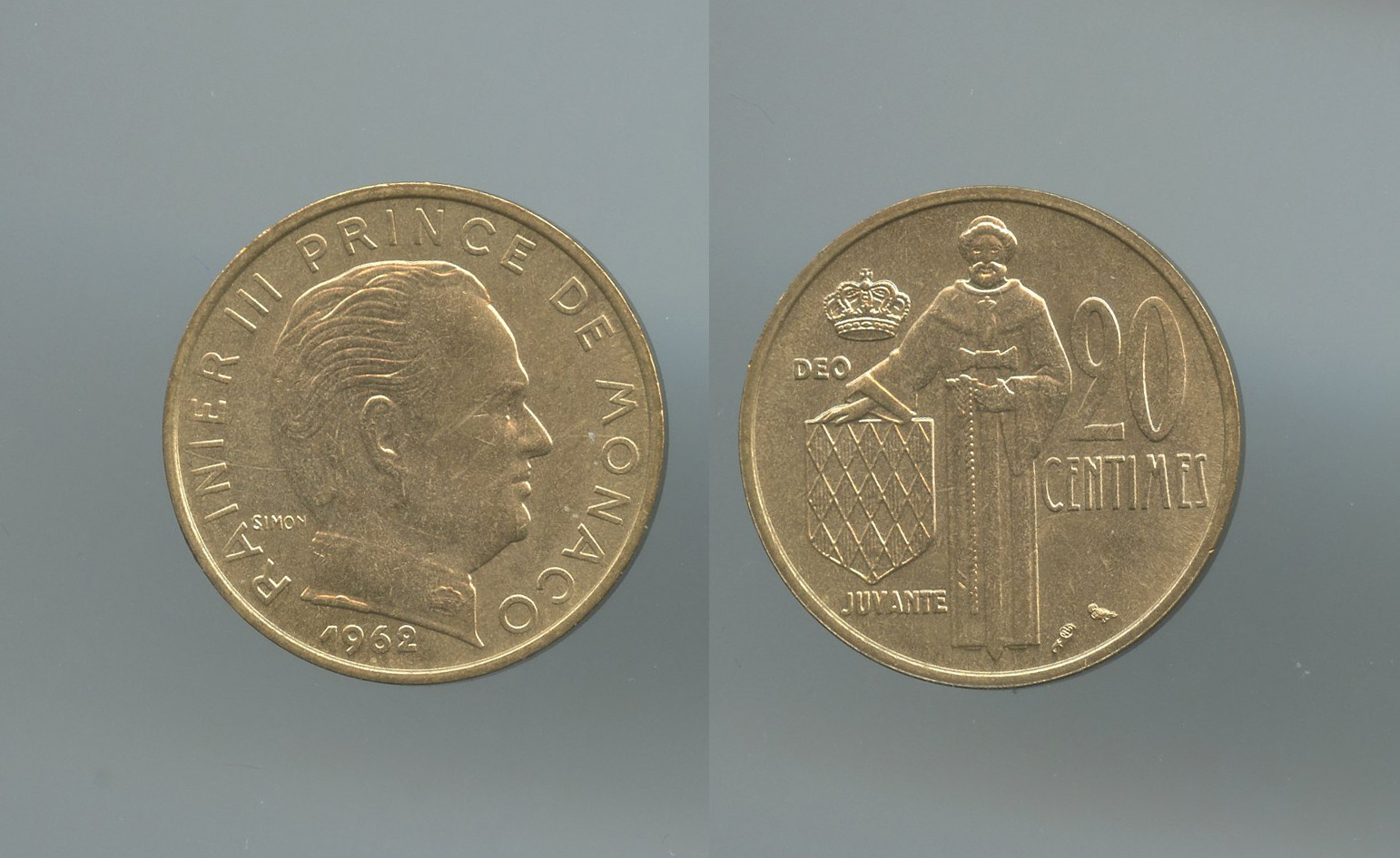 MONACO, Rainier III (1949-2005) 20 Centimes 1962