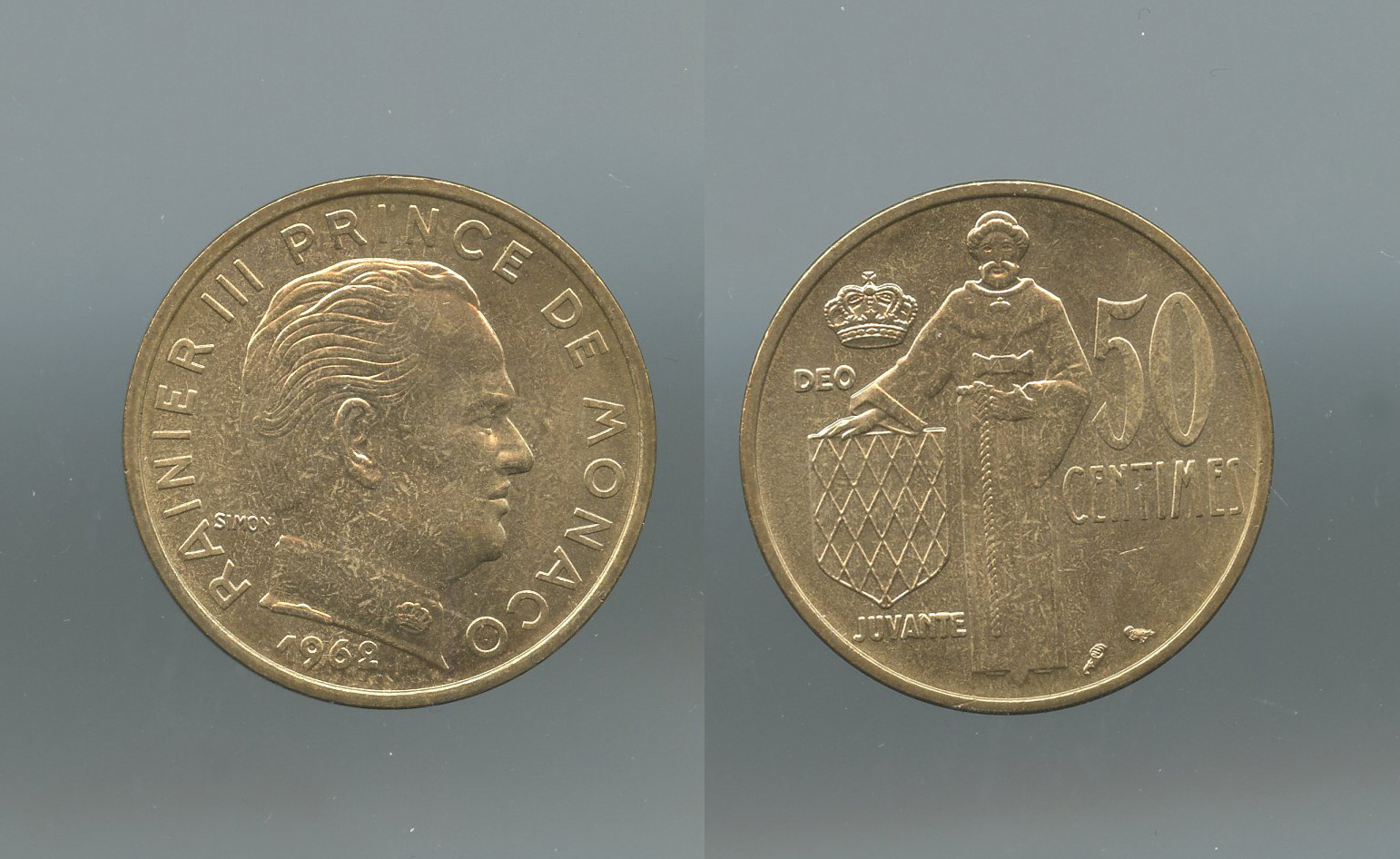 MONACO, Rainier III (1949-2005) 50 Centimes 1962