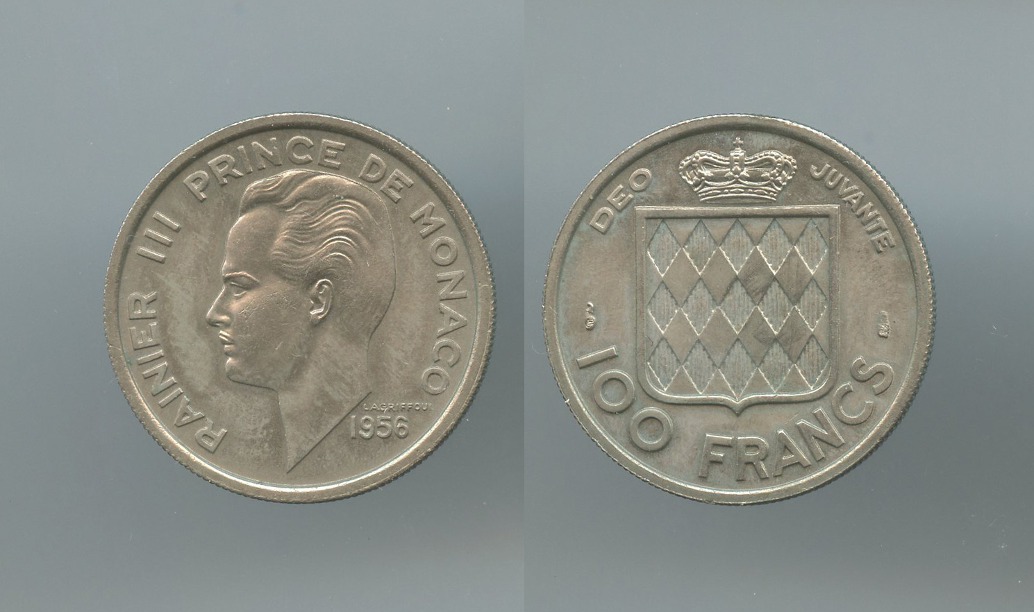 MONACO, Rainier III (1949-2005) 100 Francs 1956