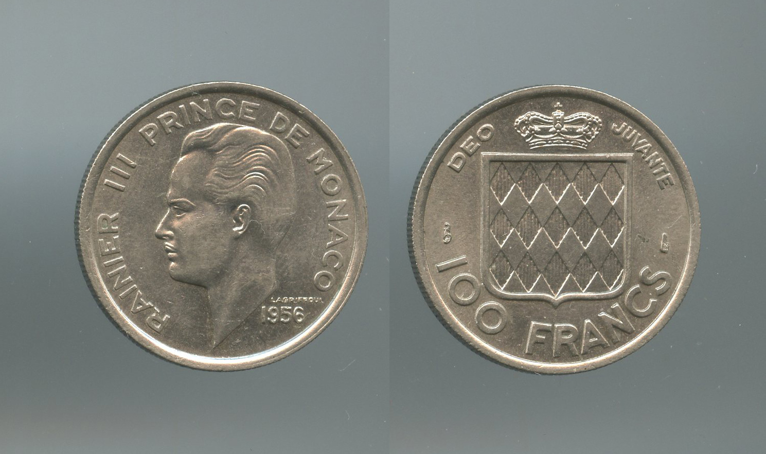 MONACO, Rainier III (1949-2005) 100 Francs 1956