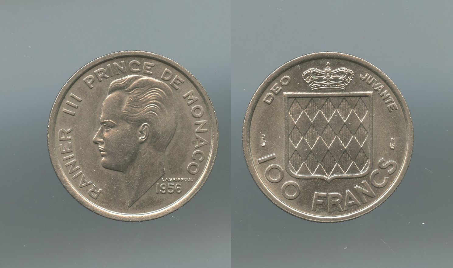 MONACO, Rainier III (1949-2005) 100 Francs 1956