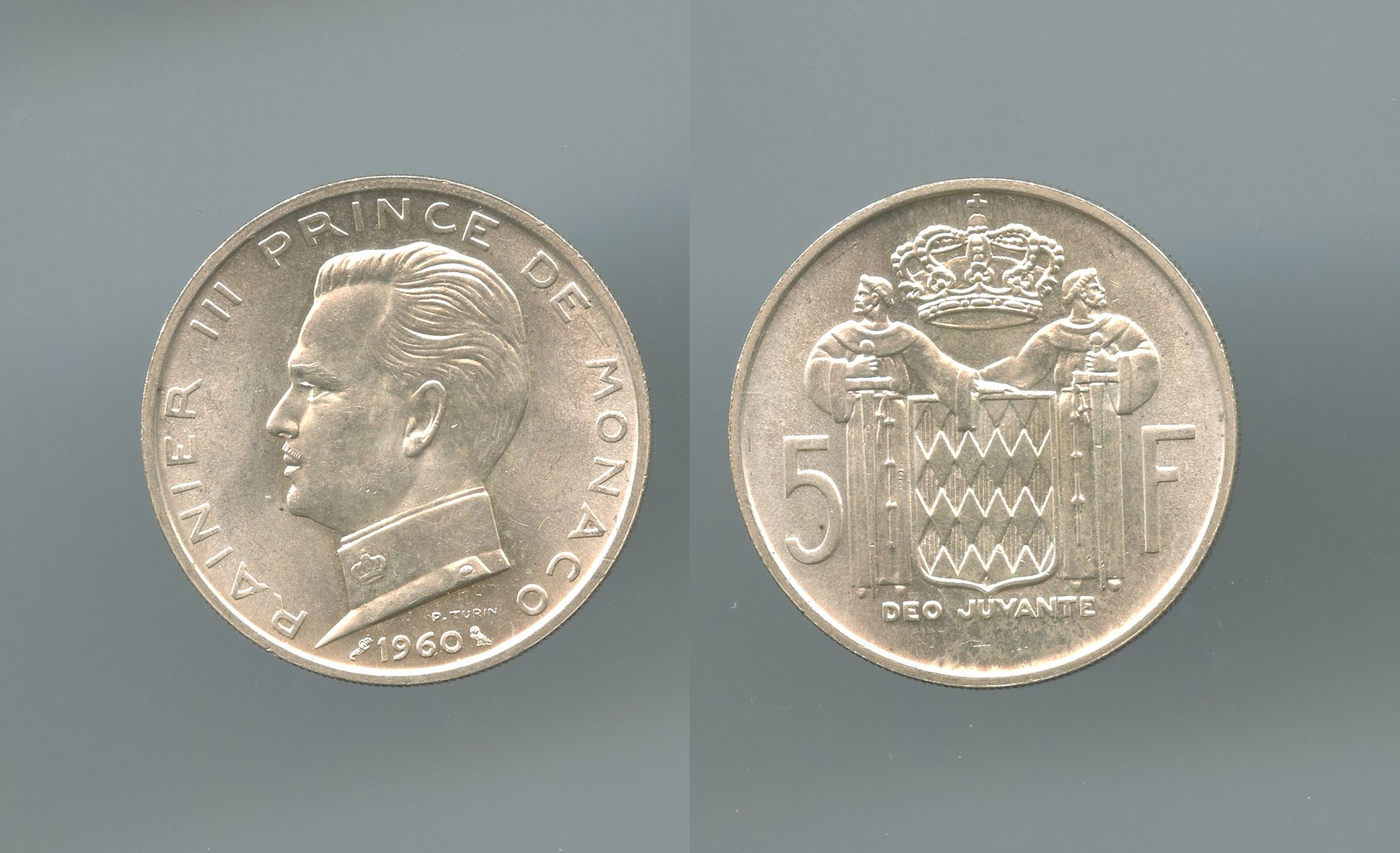 MONACO, Rainier III (1949-2005) 5 Francs 1960