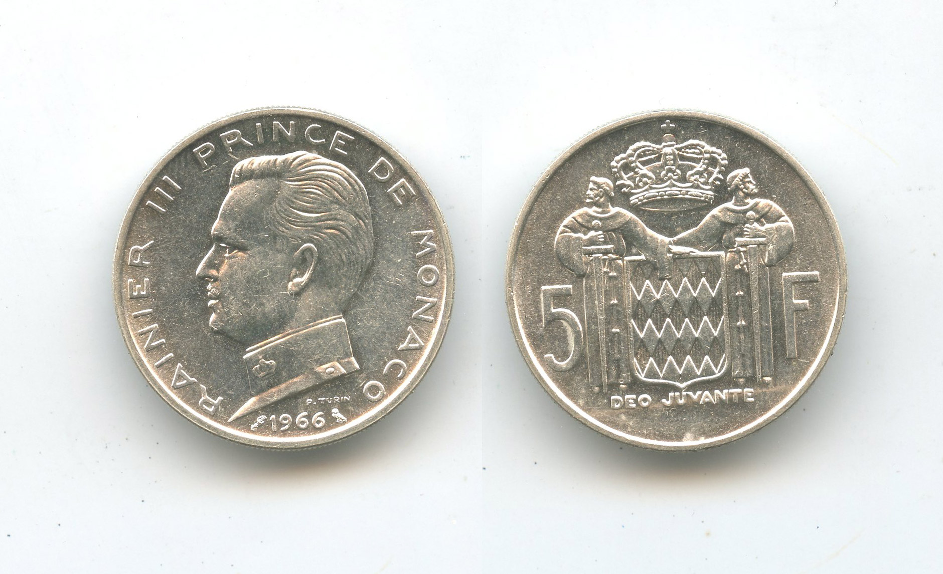 MONACO, Rainier III (1949-2005) 5 Francs 1966