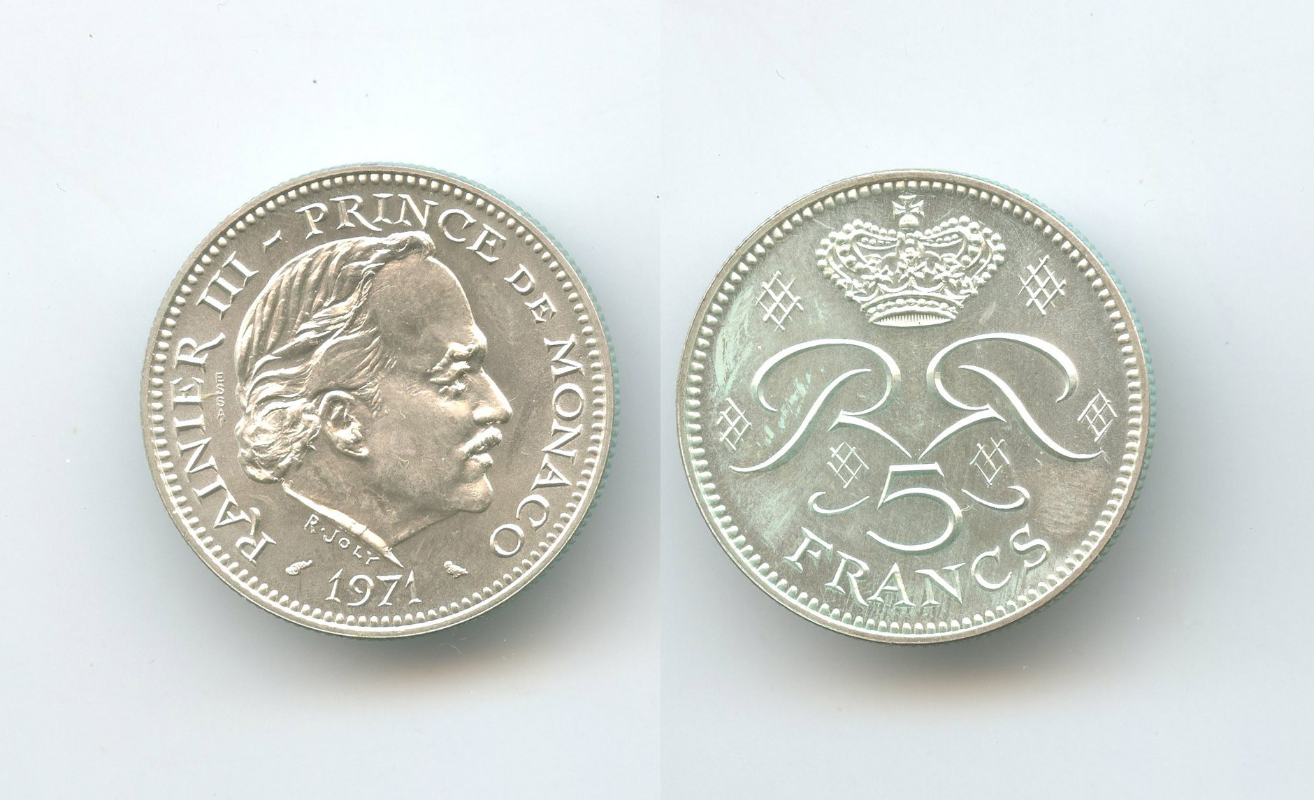 MONACO, Rainier III (1949-2005) 5 Francs 1971 Essai