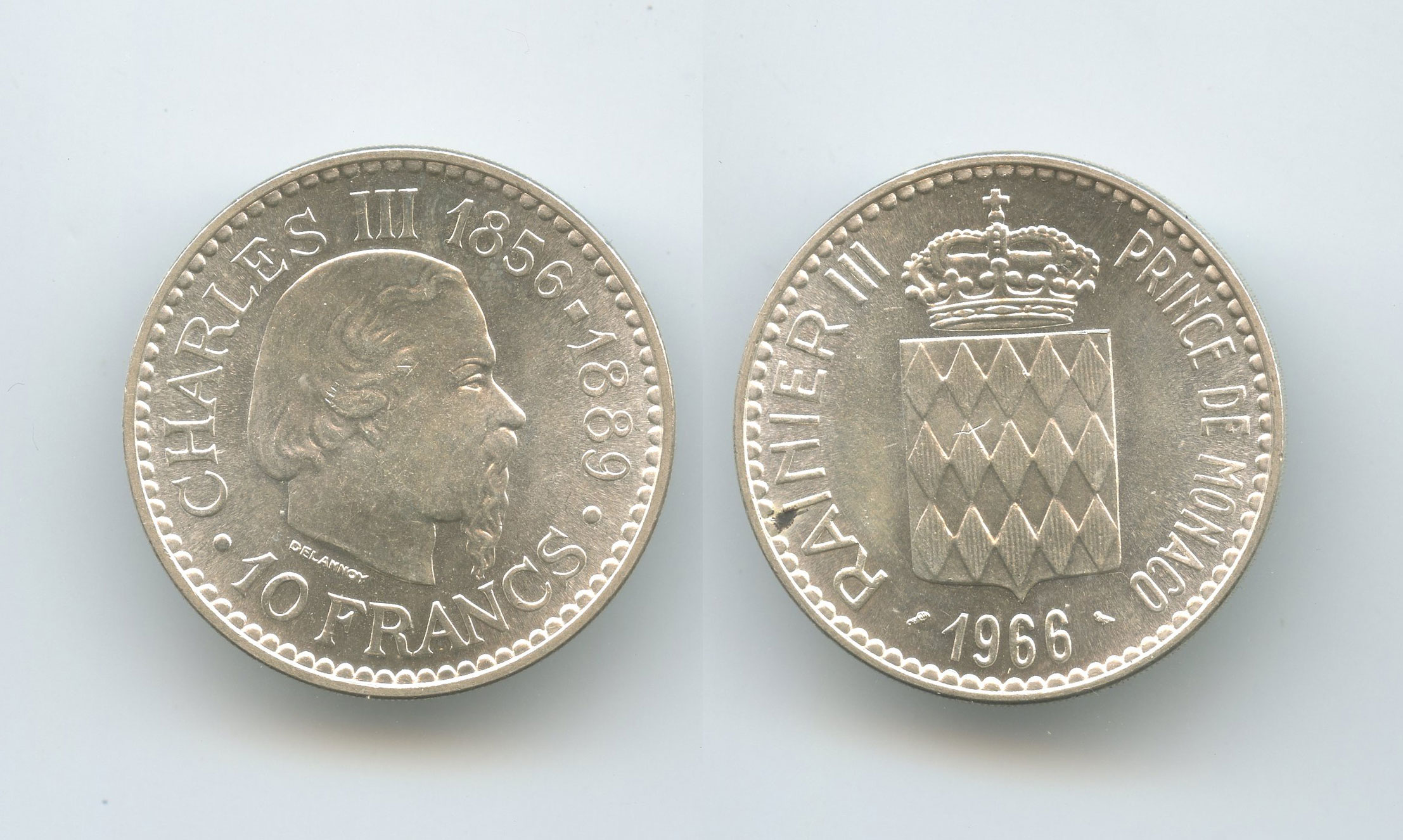 MONACO, Rainier III (1949-2005) 10 Francs 1966