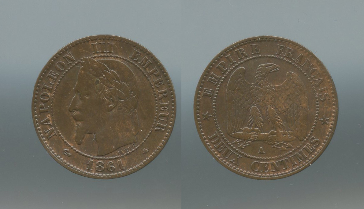 FRANCIA, Napoleone III (1852-1870) 2 Centimes 1861 A