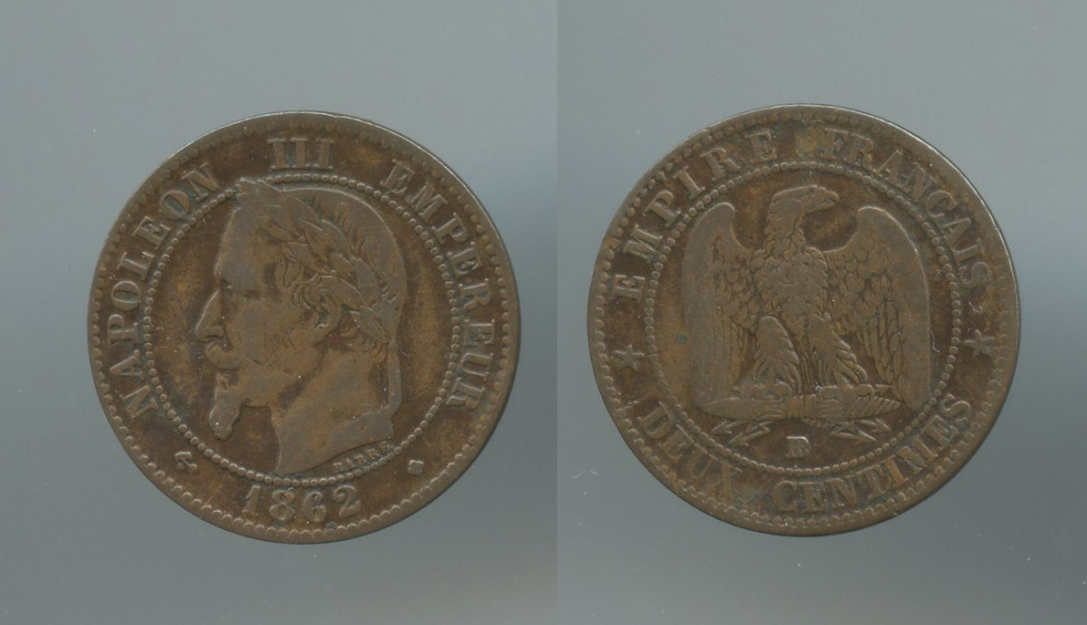 FRANCIA, Napoleone III (1852-1870) 2 Centimes 1862 BB