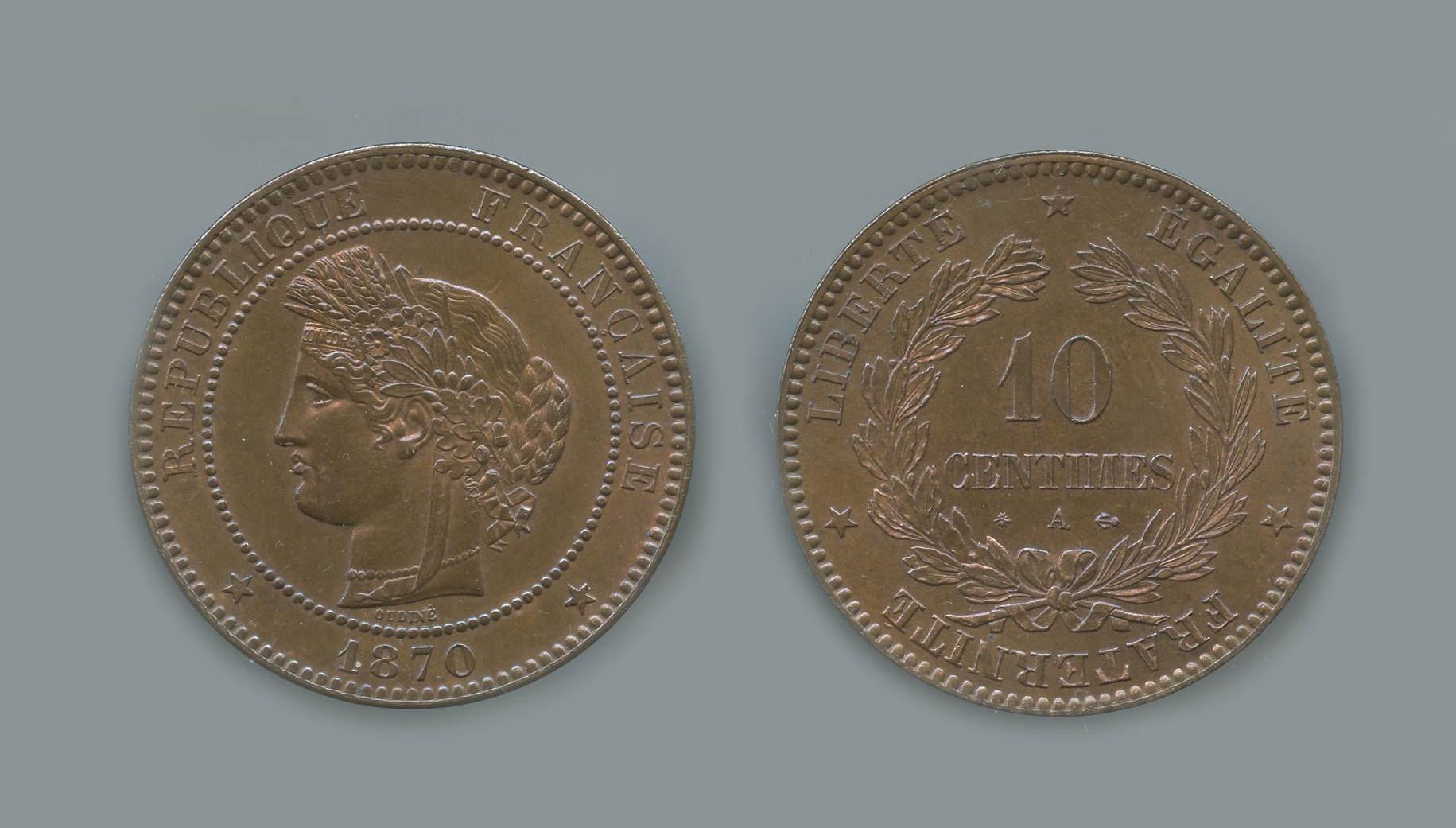 FRANCIA, Terza Repubblica (1870-1940) 10 Centimes 1870 A