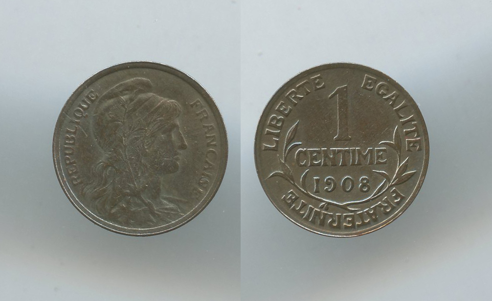 FRANCIA, Terza Repubblica (1870-1940) Centime 1908 A