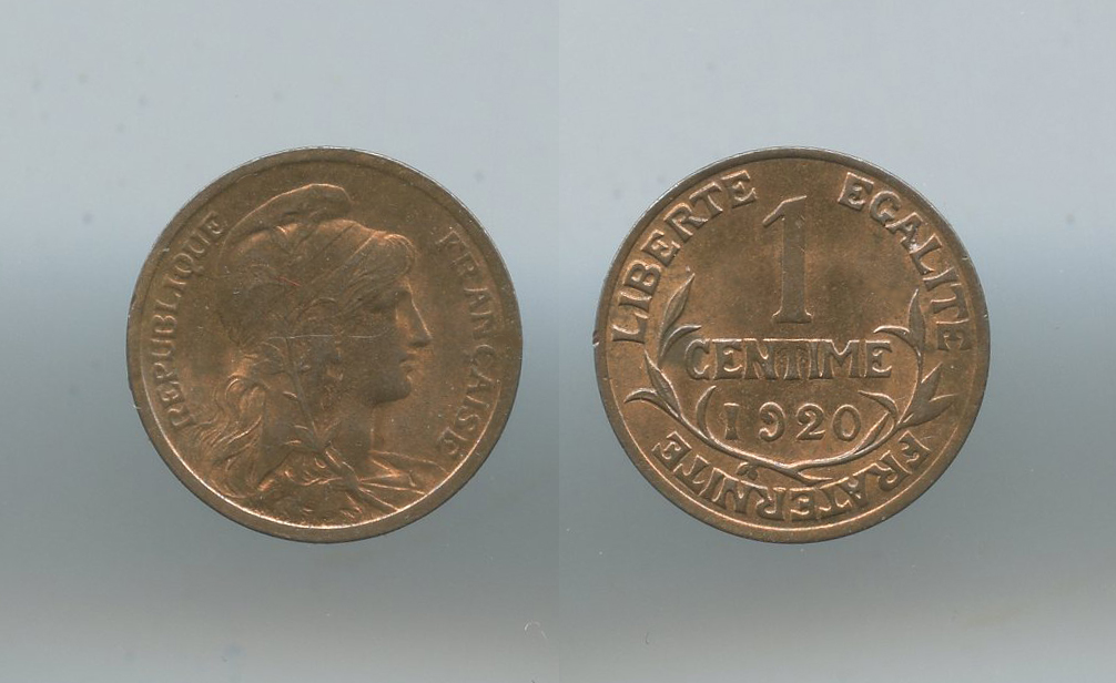 FRANCIA, Terza Repubblica (1870-1940) Centime 1920 A