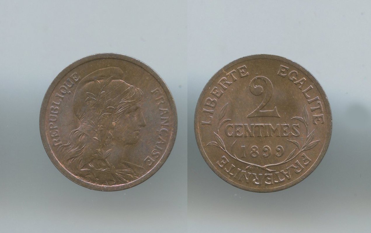 FRANCIA, Terza Repubblica (1870-1940) 2 Centimes 1898 A