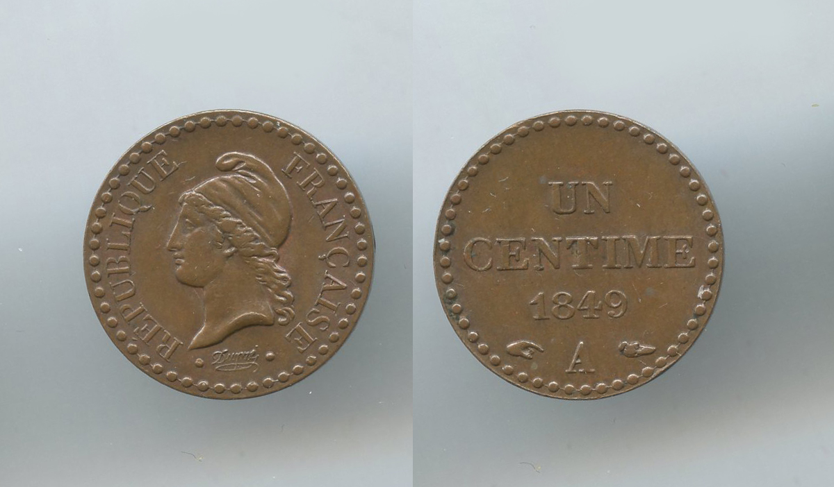 FRANCIA, Seconda Repubblica (1848-1852) Centime 1849 A