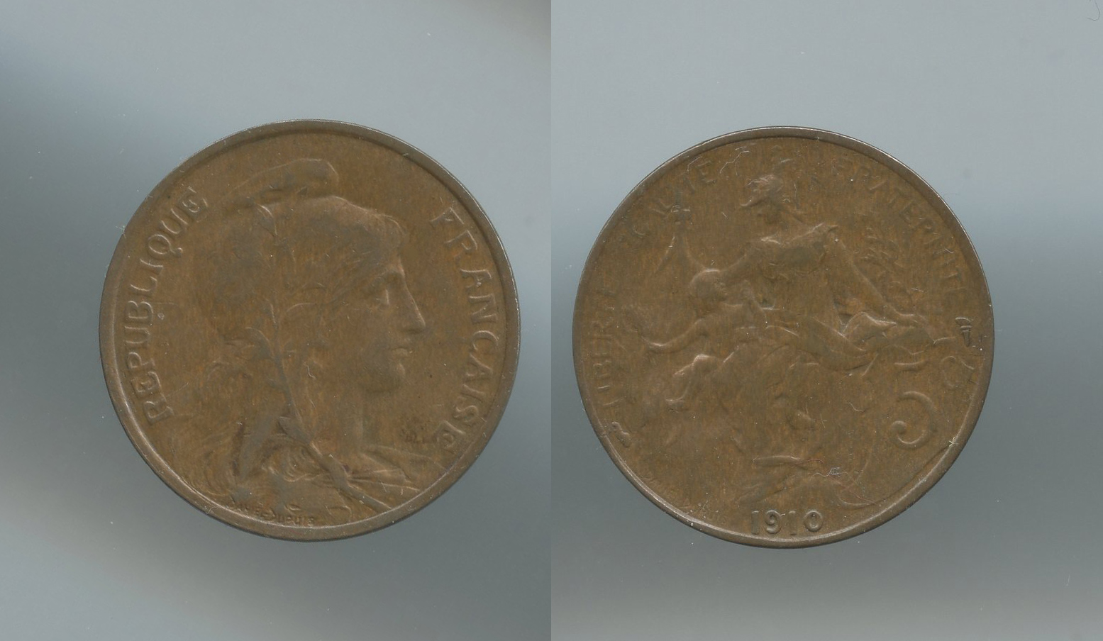 FRANCIA, Terza Repubblica (1870-1940) 5 Centimes 1910 A