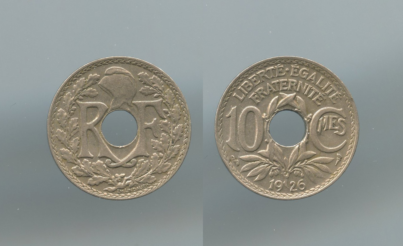 FRANCIA, Terza Repubblica (1870-1940) 10 Centimes 1926