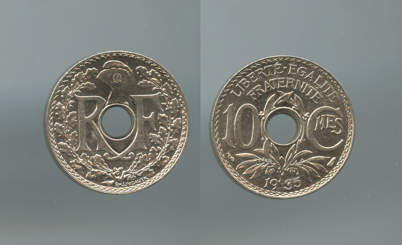 FRANCIA, Terza Repubblica (1870-1940) 10 Centimes 1935