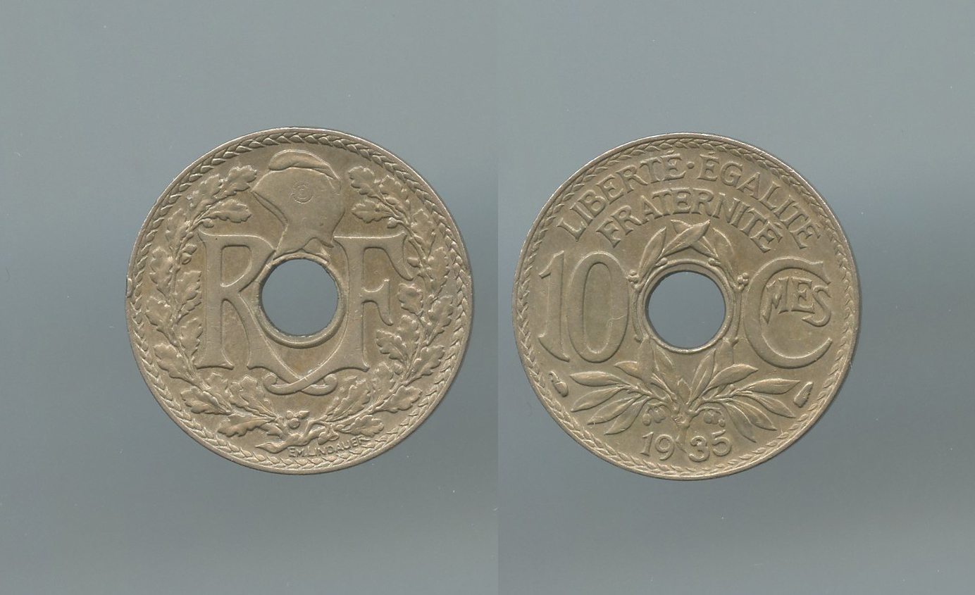 FRANCIA, Terza Repubblica (1870-1940) 10 Centimes 1935