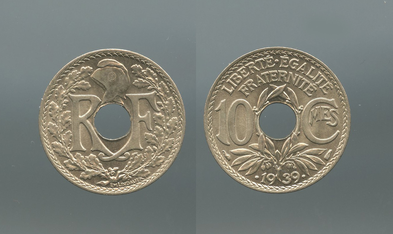 FRANCIA, Terza Repubblica (1870-1940) 10 Centimes 1939