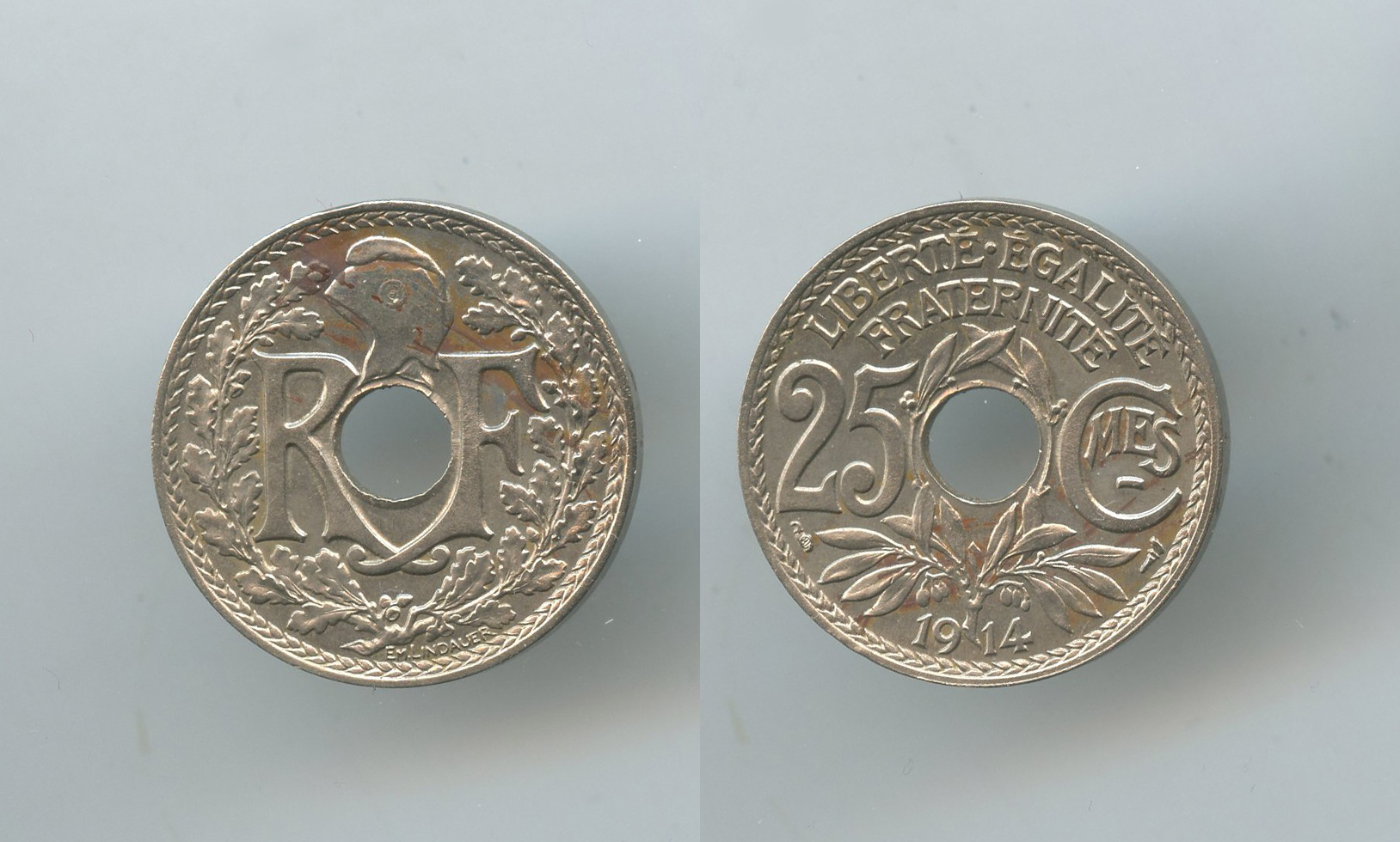 FRANCIA, Terza Repubblica (1870-1940) 25 Centimes 1914